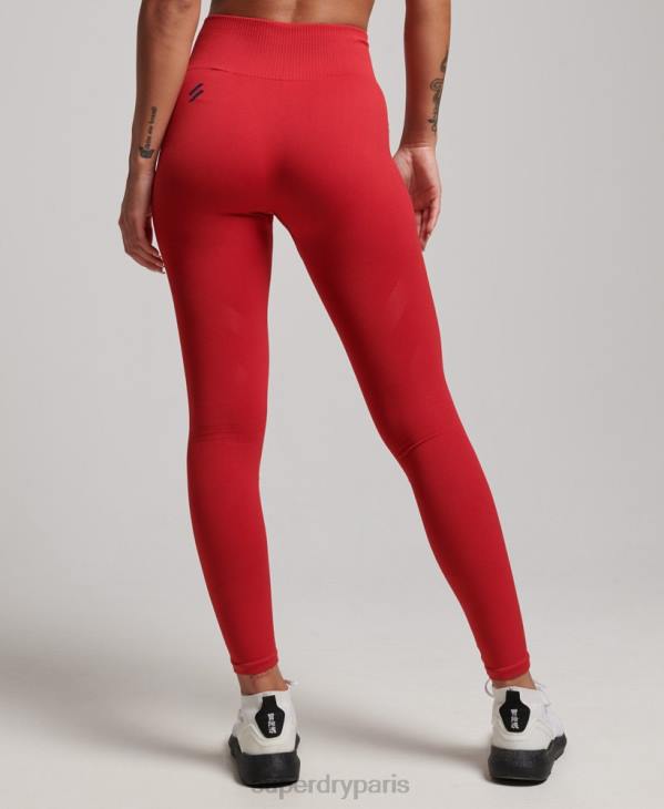 Superdry femmes leggings serrés sans couture D64Z4055 vêtements rouge