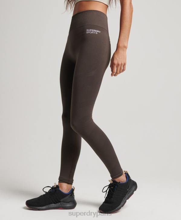 Superdry femmes leggings serrés sans couture D64Z4069 vêtements gris