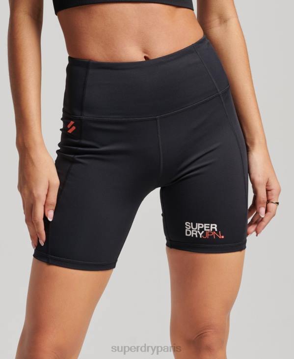 Superdry femmes short moulant core six pouces D64Z3126 vêtements noir