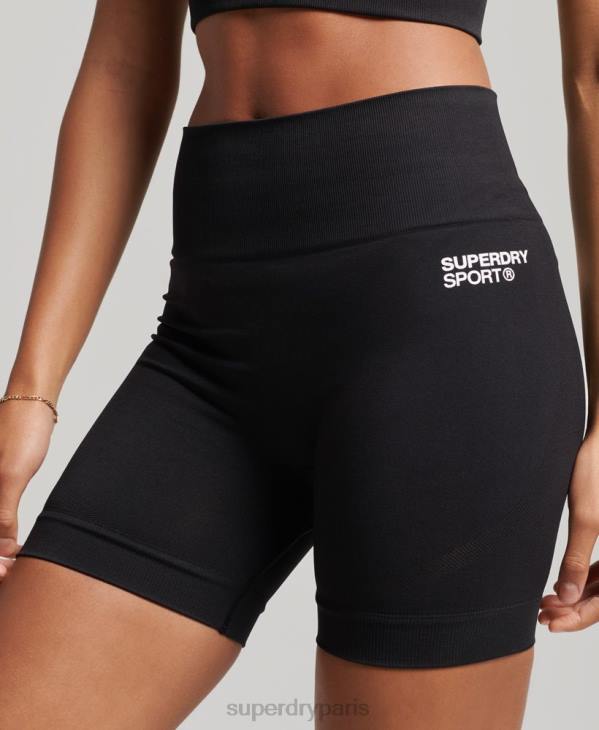 Superdry femmes short moulant sans couture core D64Z3117 vêtements noir