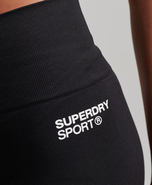 Superdry femmes short moulant sans couture core D64Z3117 vêtements noir