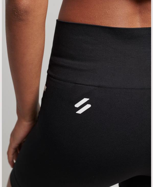 Superdry femmes short moulant sans couture core D64Z3117 vêtements noir
