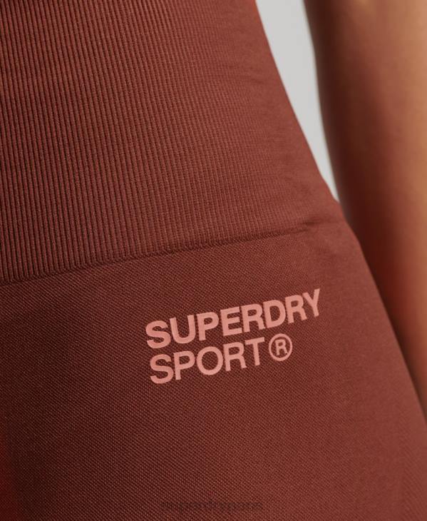 Superdry femmes short moulant sans couture core D64Z3124 vêtements brun
