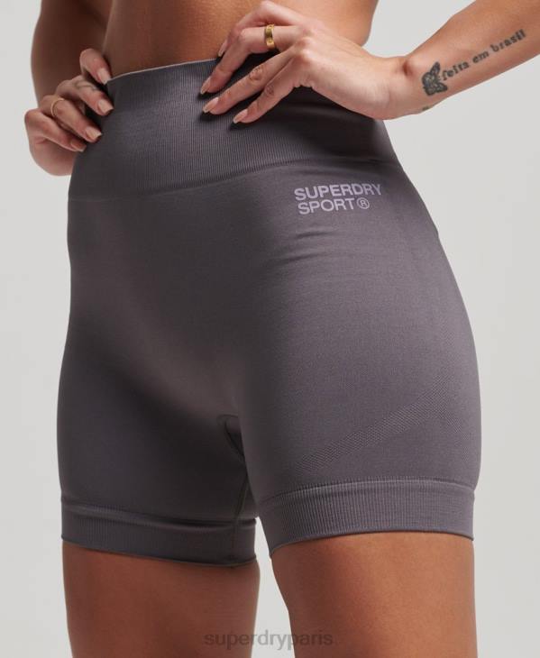 Superdry femmes short moulant sans couture core D64Z3148 vêtements gris