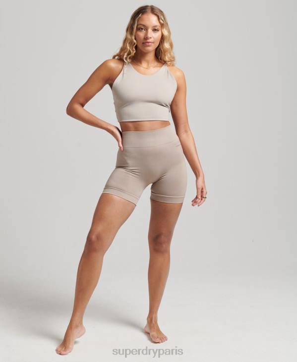 Superdry femmes short moulant sans couture core D64Z6314 vêtements gris clair