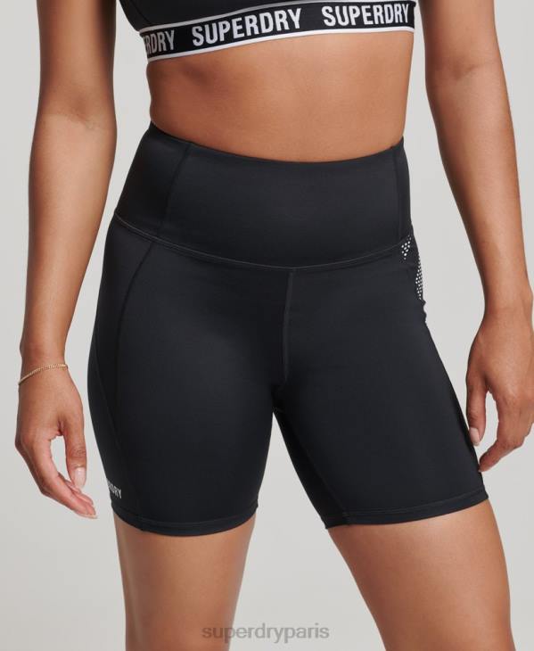 Superdry femmes short serré core 6 pouces D64Z3134 vêtements noir