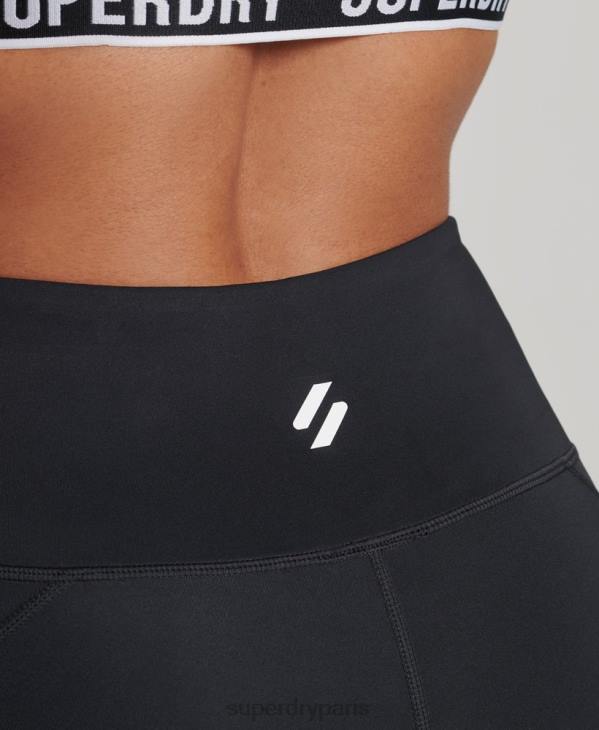 Superdry femmes short serré core 6 pouces D64Z3134 vêtements noir
