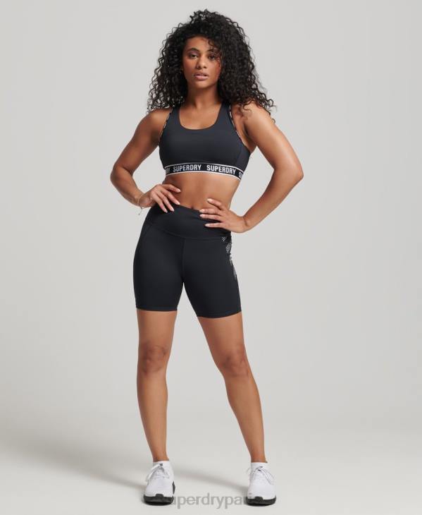 Superdry femmes short serré core 6 pouces D64Z3134 vêtements noir