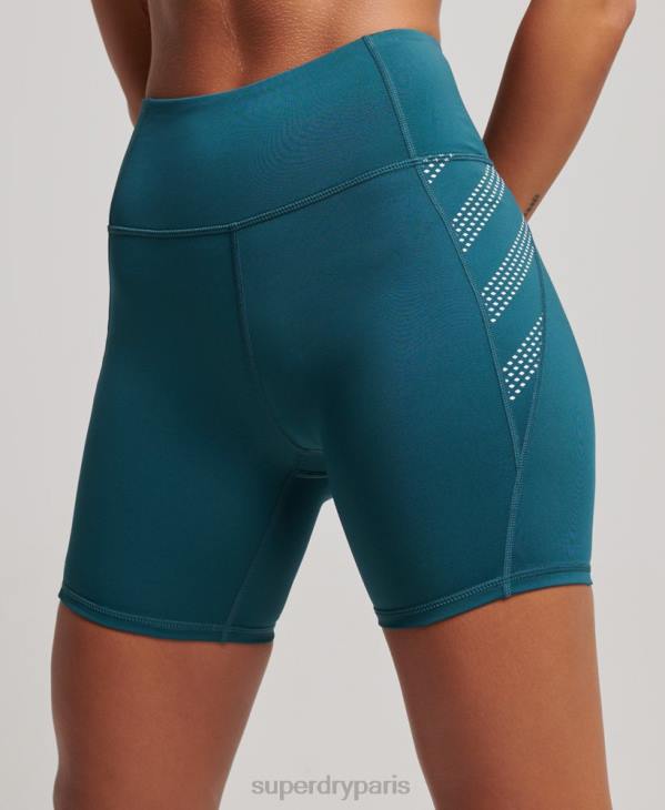Superdry femmes short serré core 6 pouces D64Z3135 vêtements turquoise