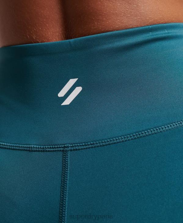 Superdry femmes short serré core 6 pouces D64Z3135 vêtements turquoise