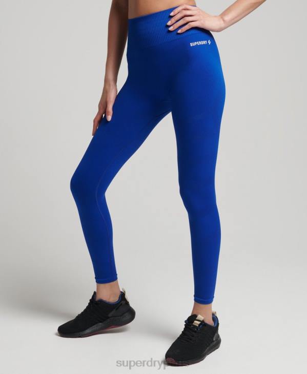 Superdry femmes train leggings moulants 7/8 sans coutures D64Z6320 vêtements bleu