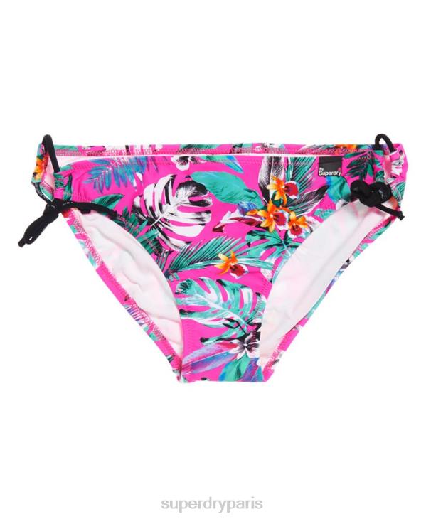 Superdry femmes bas de bikini noué electro tropic D64Z3261 vêtements rose