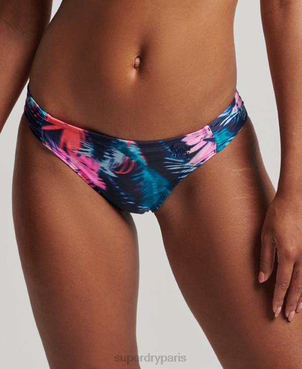 Superdry femmes bas de bikini recyclé à fronces D64Z3179 vêtements bleu
