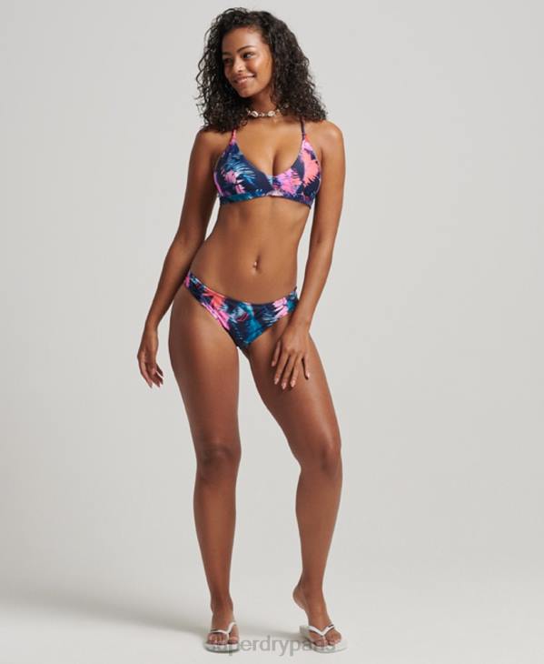 Superdry femmes bas de bikini recyclé à fronces D64Z3179 vêtements bleu