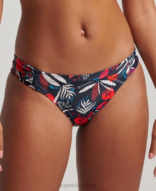 Superdry femmes bas de bikini recyclé à fronces D64Z3183 vêtements marine