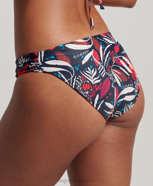 Superdry femmes bas de bikini recyclé à fronces D64Z3183 vêtements marine