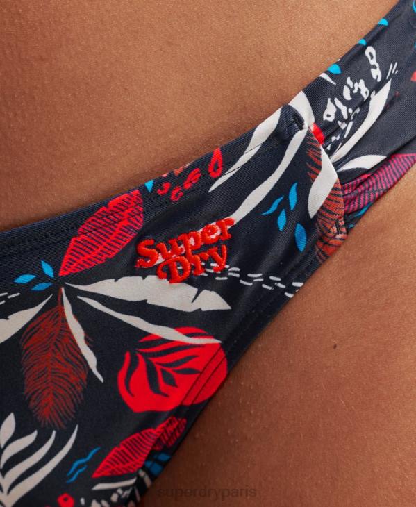 Superdry femmes bas de bikini recyclé à fronces D64Z3183 vêtements marine