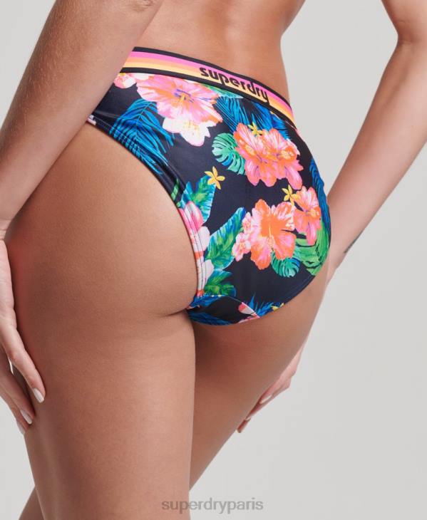 Superdry femmes bas de bikini recyclé à logo vintage D64Z3185 vêtements multi