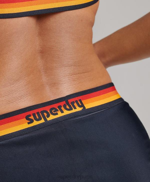 Superdry femmes bas de bikini recyclé à logo vintage D64Z3187 vêtements marine