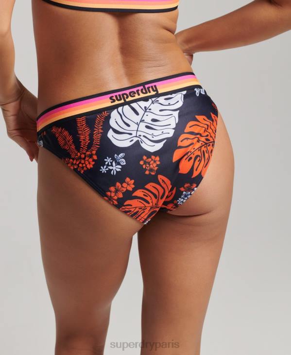 Superdry femmes bas de bikini recyclé à logo vintage D64Z3189 vêtements corail