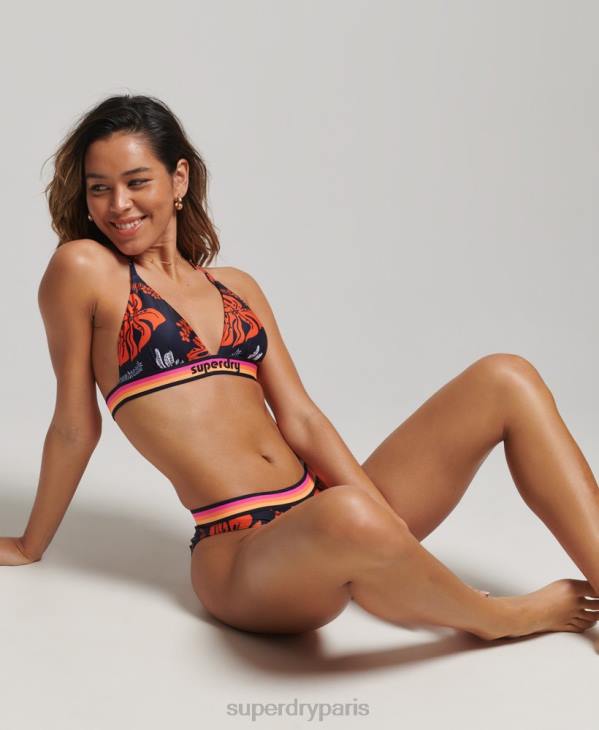 Superdry femmes bas de bikini recyclé à logo vintage D64Z3189 vêtements corail