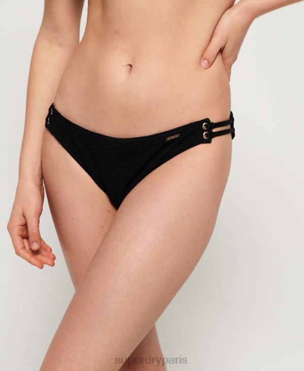 Superdry femmes bas de bikini texturé alice D64Z3253 vêtements noir