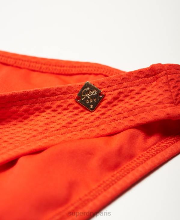 Superdry femmes bas de bikini texturé sophia D64Z3264 vêtements orange