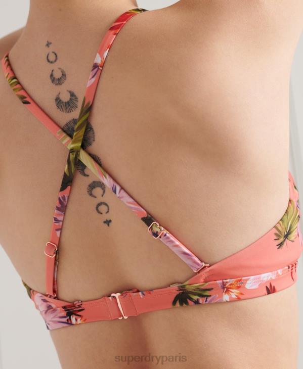 Superdry femmes bikini haut de surf D64Z6637 vêtements rose