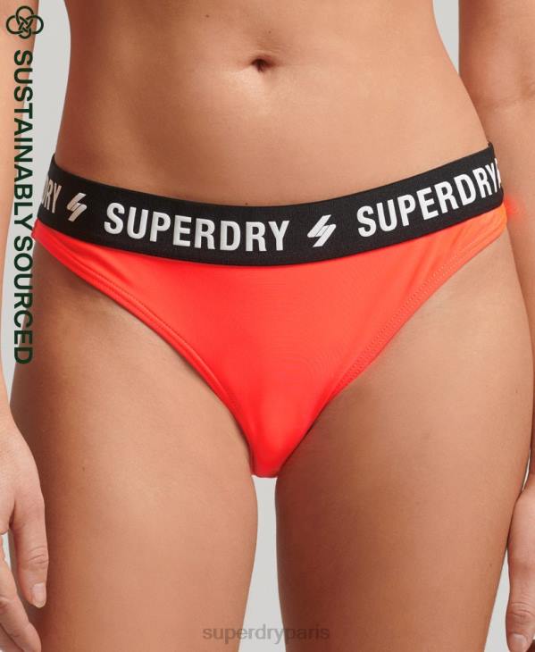 Superdry femmes culotte de bikini en élastique recyclé D64Z3239 vêtements corail