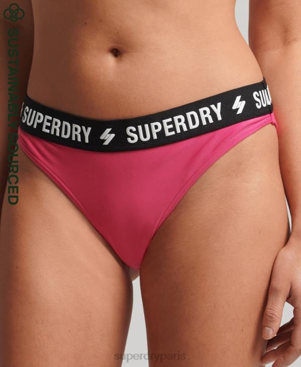 Superdry femmes culotte de bikini en élastique recyclé D64Z3241 vêtements rose