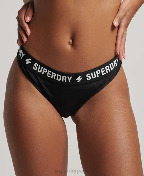 Superdry femmes culotte de bikini en élastique recyclé D64Z3246 vêtements noir