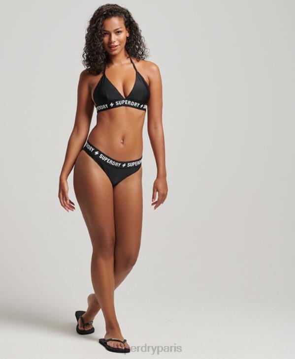 Superdry femmes culotte de bikini en élastique recyclé D64Z3246 vêtements noir