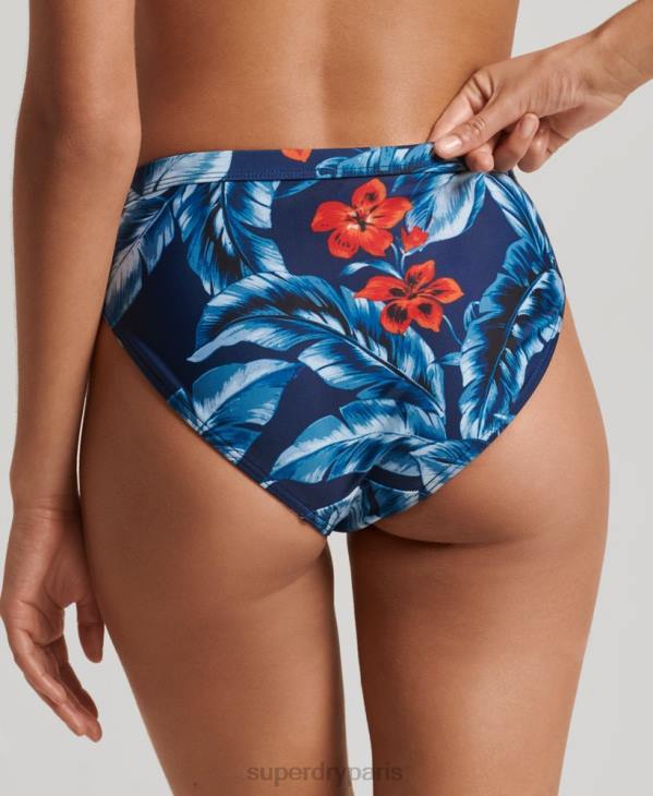 Superdry femmes culotte de bikini hipster vintage D64Z6523 vêtements bleu foncé