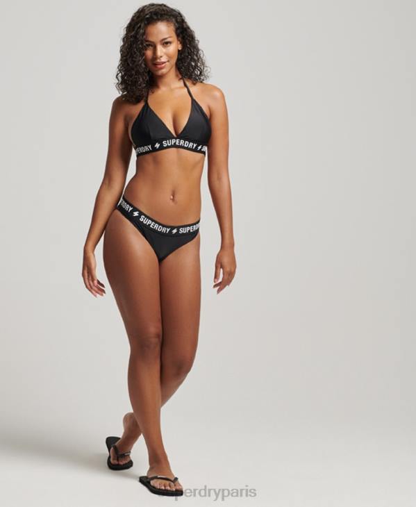 Superdry femmes culotte de bikini élastique recyclée D64Z3181 vêtements noir