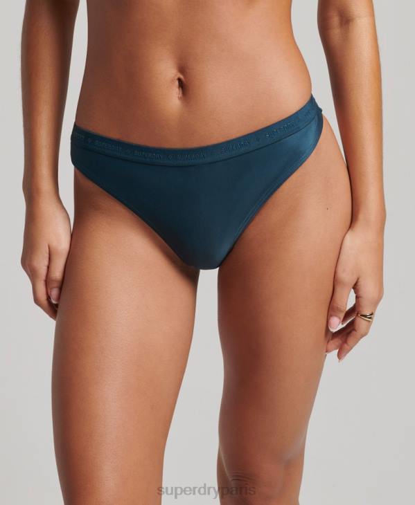 Superdry femmes culotte de bikini recyclée en micro-élastique D64Z3195 vêtements bleu