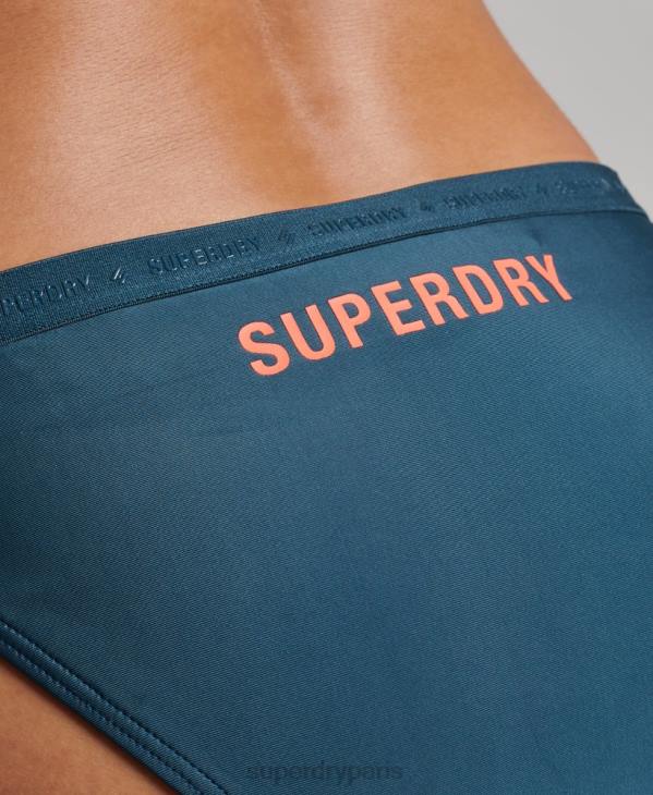 Superdry femmes culotte de bikini recyclée en micro-élastique D64Z3195 vêtements bleu