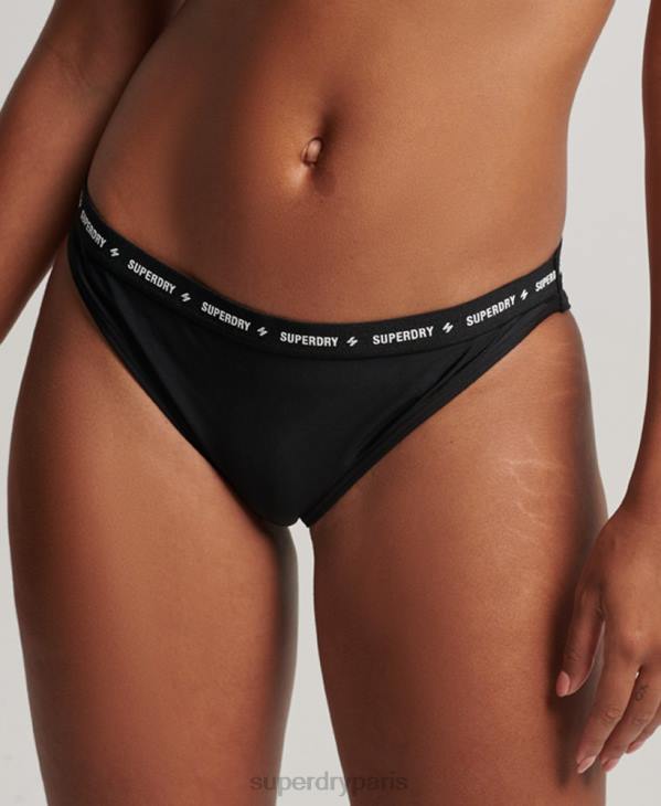 Superdry femmes culotte de bikini recyclée en micro-élastique D64Z3211 vêtements noir