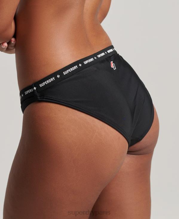 Superdry femmes culotte de bikini recyclée en micro-élastique D64Z3211 vêtements noir