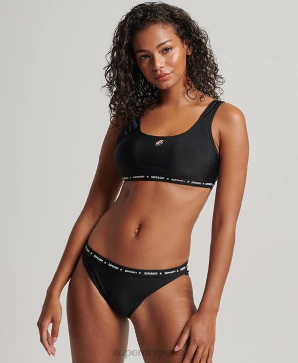 Superdry femmes culotte de bikini recyclée en micro-élastique D64Z3211 vêtements noir