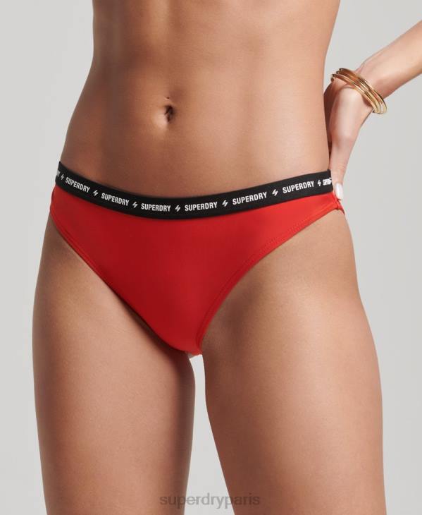 Superdry femmes culotte de bikini recyclée en micro-élastique D64Z3217 vêtements rouge