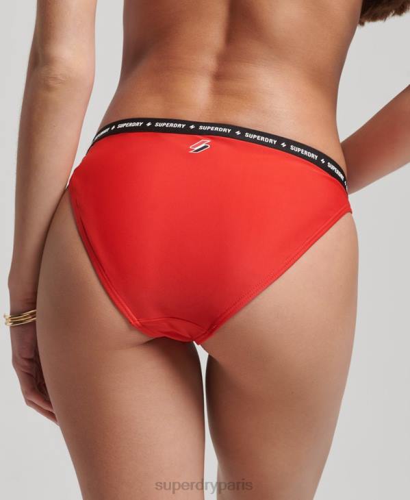 Superdry femmes culotte de bikini recyclée en micro-élastique D64Z3217 vêtements rouge