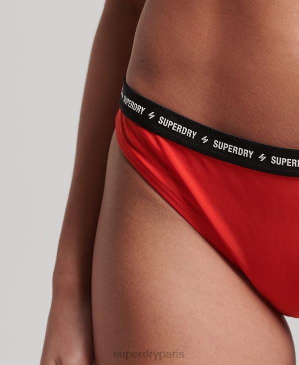 Superdry femmes culotte de bikini recyclée en micro-élastique D64Z3217 vêtements rouge