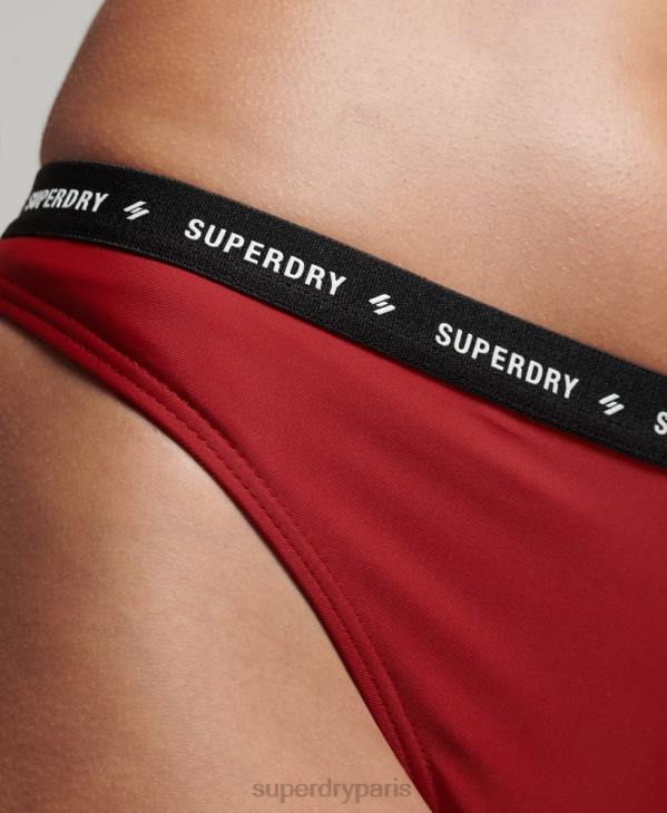 Superdry femmes culotte de bikini recyclée en micro-élastique D64Z3237 vêtements rouge