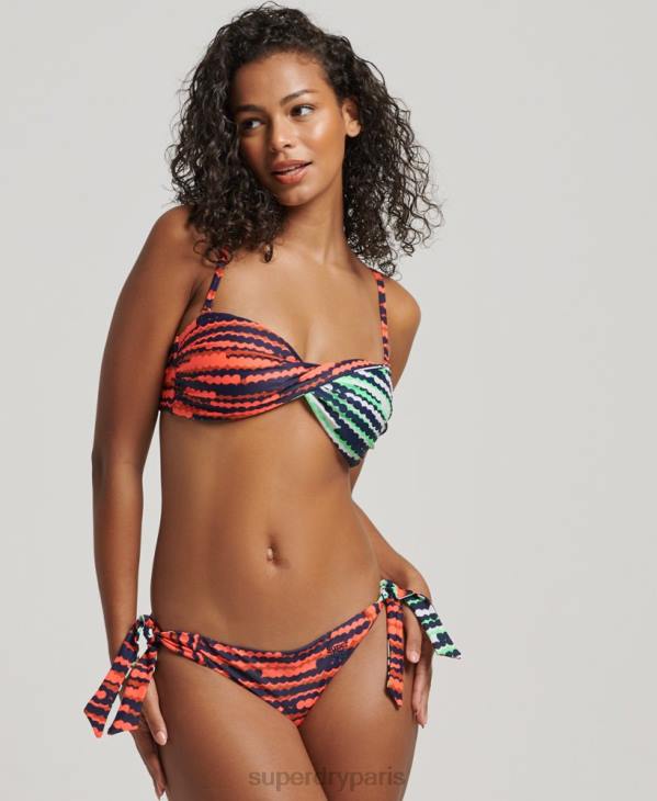 Superdry femmes culotte de bikini recyclée à mélange d'imprimés D64Z3197 vêtements rose