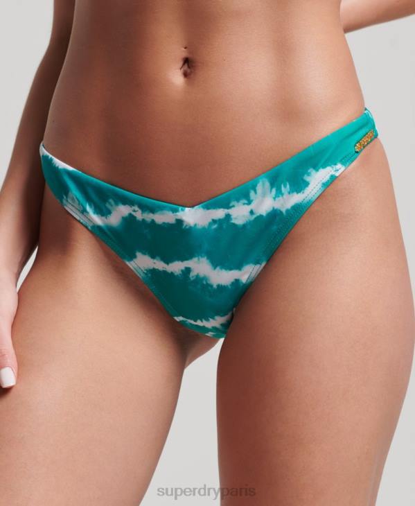 Superdry femmes culotte de bikini recyclée tie-dye D64Z3209 vêtements vert