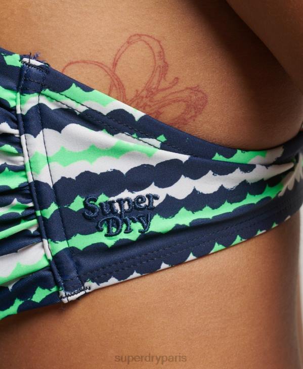Superdry femmes haut de bikini bandeau recyclé à mélange d'imprimés D64Z3196 vêtements rose