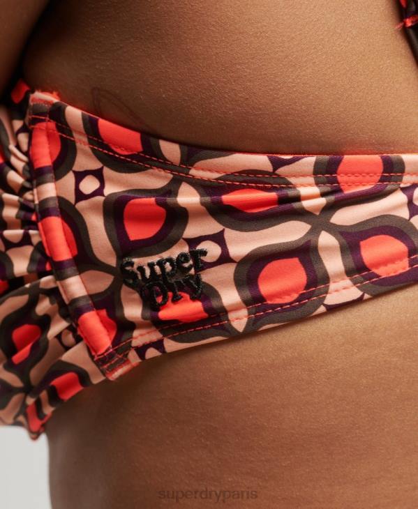 Superdry femmes haut de bikini bandeau recyclé à mélange d'imprimés D64Z3198 vêtements rouge