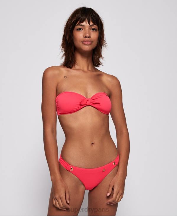 Superdry femmes haut de bikini bandeau texturé à picots D64Z3265 vêtements rose