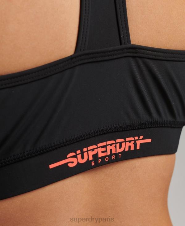 Superdry femmes haut de bikini de sport de natation D64Z3255 vêtements noir