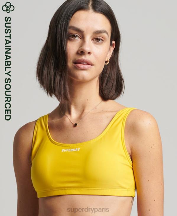 Superdry femmes haut de bikini essentiel D64Z3226 vêtements jaune